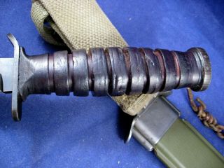 WWII US M3 FIGHTING KNIFE - BLADE MARKED US M3 CAMILLUS - Correct M8 SCABBARD 8