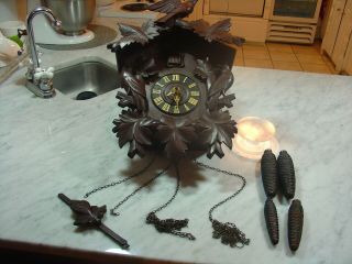 Antique Black Forest Cuckoo Clock Germany Marked 3 Bird Repair Parts Tlc