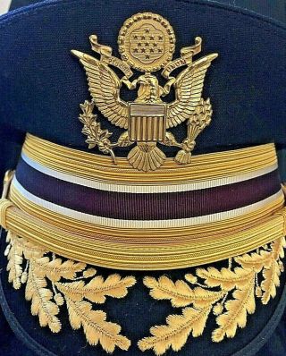 US ARMY MEDICAL FIELD GRADE DRESS HAT BLUE/ LUXENBERG NY. 2