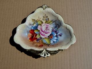 Aynsley Cabbage Roses Signed J.  A.  Bailey Dish