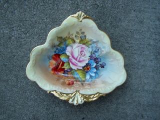 AYNSLEY CABBAGE ROSES SIGNED J.  A.  BAILEY DISH 3