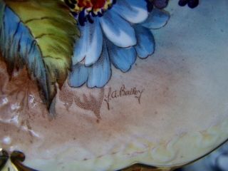AYNSLEY CABBAGE ROSES SIGNED J.  A.  BAILEY DISH 4