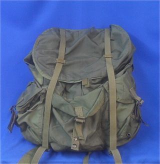 Vintage Us Military Army Nylon Backpack W/ Metal Frame Combat Field Pack Large