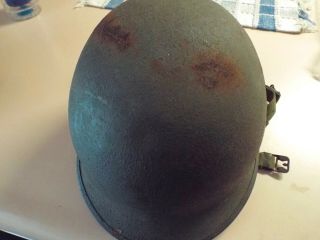 Vietnam Era Army Helmet With Liner And Chin Strap