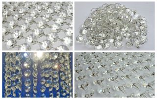 3 SIZES CHANDELIER LIGHT CRYSTALS DROPLETS GLASS BEADS WEDDING DROPS PRISM PARTS 4