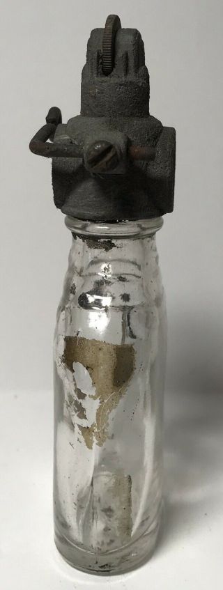 Antique ODD Glass Bottle With LIGHTER ? APPARATUS Attached CHEMISTRY ? Drug 4