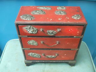 Miniature Wooden Chest Of Drawers