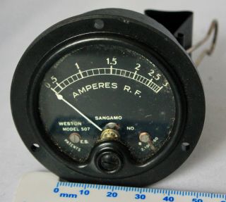 RF ammeter 0.  5.  to 3.  0 Amperes R.  F.  WW2 Vintage - Sangamo Weston - Old Stock 2