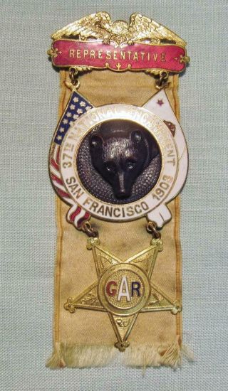 1903 National Gar Encampment Delegate Badge - San Francisco,  California
