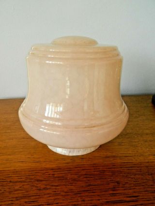 Great Vintage Art Deco Pink Glass Lamp Shade,