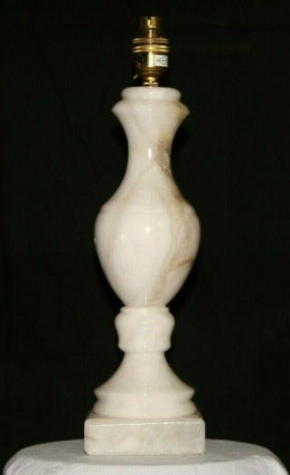 Substantial White Marble/ Onyx Lamp Base (37cm High)