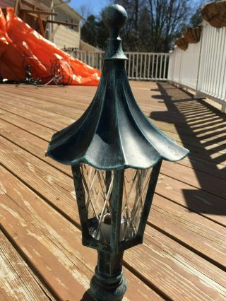 Vintage Gothic Witches Hat Outdoor Light Italian Cast Aluminum 16 "