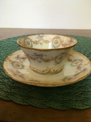 Theodore Haviland Limoges Scleiger 330 Tea Cup And Saucer Set