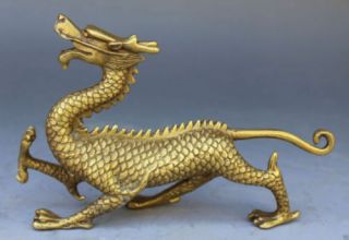 Collect old Chinese Bronze Copper Fengshui God Animal Beast Dragons evil Statues 2
