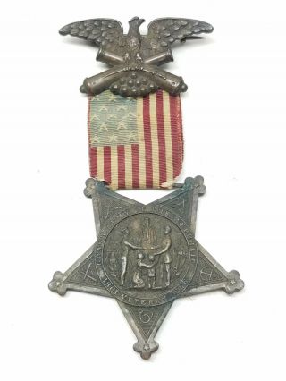 Antique Gar Grand Army Of The Republic Membership Medal Serial B56134