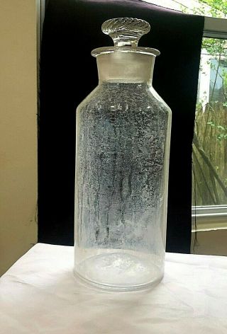 Antique Apothecary / Laboratory Bottle - 1/2 Gallon,  64 Fl Oz,  Glass Stopper