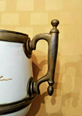 Antique Enamelware and Pewter Open Sugar and Creamer 7