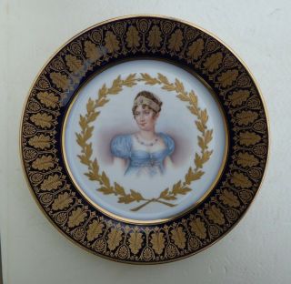 Antique Sevres Hand Painted Gilded Plate Portrait Gold Signed Murat