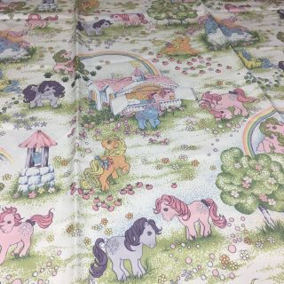 Vintage My Little Pony Single Curtain Material Made In England Fabric 90s 80s 2