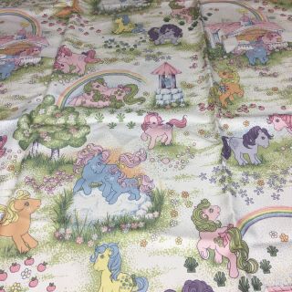 Vintage My Little Pony Single Curtain Material Made In England Fabric 90s 80s 3