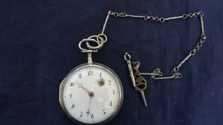 Early Antique Carl Ad.  Ruth Norrkoping Sterling Silver Case Fusee Pocket Watch