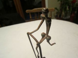 Brutalist Metal Sculpture Nail Art Figure Balancing Abstract Man Runner 3