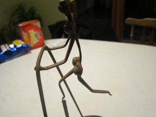 Brutalist Metal Sculpture Nail Art Figure Balancing Abstract Man Runner 4