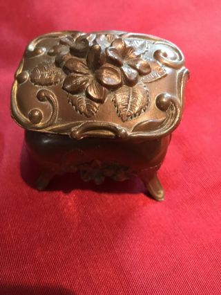 Bronze Victorian Jewelry Ring Box Numbered