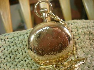 SOUTH BEND MODEL 219 19J 1924 POCKET WATCH W SOUTH BEND CASE & GOLD FILLED CHAIN 6