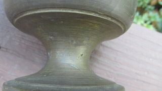 Vintage Antique Bronze? Brass? Apothecary Mortar Footed 2 1/2 pounds 4