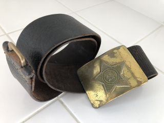 Communist Russian Belt Buckle And Belt Antique