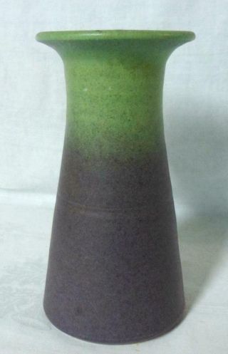 Weller Muncie Roseville Arts & Crafts Art Pottery Matte Green Purple Vase