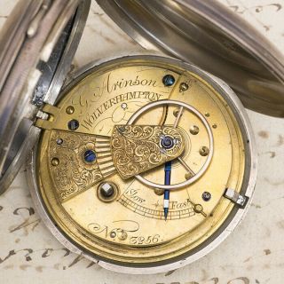 English Key Wind Antique Solid Silver Pocket Watch