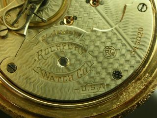 Antique 18s Rockford 21 jewel grade 805 Rail Road Hunter pocket watch.  made 1899 11