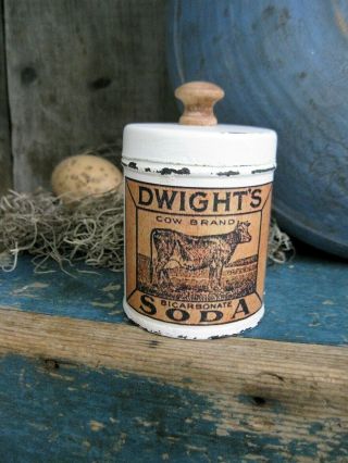 Antique Pantry Tin Dwights Cow Brand Soda