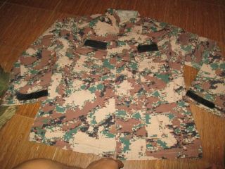 Unknown? Militaria Army Camo Combat Shirt Rip - Stop Size L - R,  Very Good