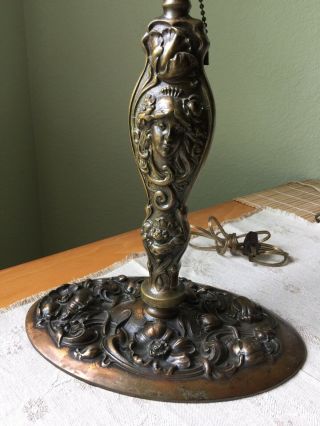 Vintage Art Nouveau Cast Metal,  Brass/bronze Finish Princess Floral Garden