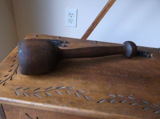 Antique Primitive Wood Masher 12.  5 " Tall X 3 " Wide X 11 " Circumference