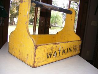 Vintage Yellow Garden Hand Tool Box Watkins 2