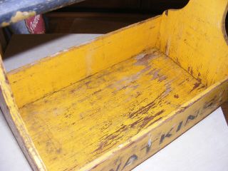 Vintage Yellow Garden Hand Tool Box Watkins 4