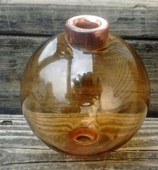 Amber Glass Lightning Rod Ball Roof Home Cabin Decor