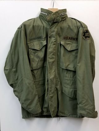 Vietnam Era Og 107 M - 65 Field Jacket Medium Regular Patched 7th Corps Army