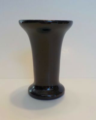 Rare Antique Peters & Reed Arts Crafts Pottery Vase Mirror Black Vintage Mission
