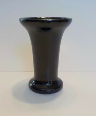 Rare Antique Peters & Reed Arts Crafts Pottery Vase Mirror Black Vintage Mission 2