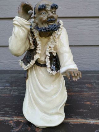 Estate Old Chinese Carved Shiwan Pottery Porcelain Figure Buddha Asian China