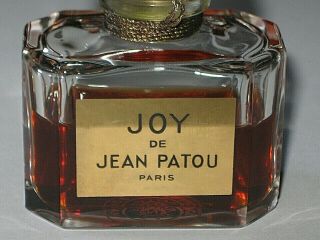 Vintage Jean Patou Joy Perfume Bottle 1 OZ Baccarat - Open - 1/2 Full - 2 1/4 