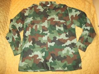 Yugoslavia Jna Army Winter Camo Shirt Long Sleeve Camo Shirt Size 11 1992