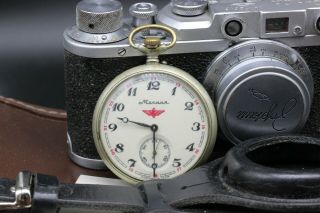 Vintage Military 3602 Train Pocket Watch,  WWI Style Leather WRISTBAND MJ04 2