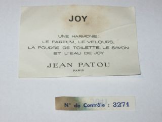 Vintage Jean Patou Joy Perfume Bottle 1/2 OZ Baccarat - Sealed/Full 6