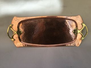 Wmf Art Nouveau Tray Copper Brass Ostrich Mark